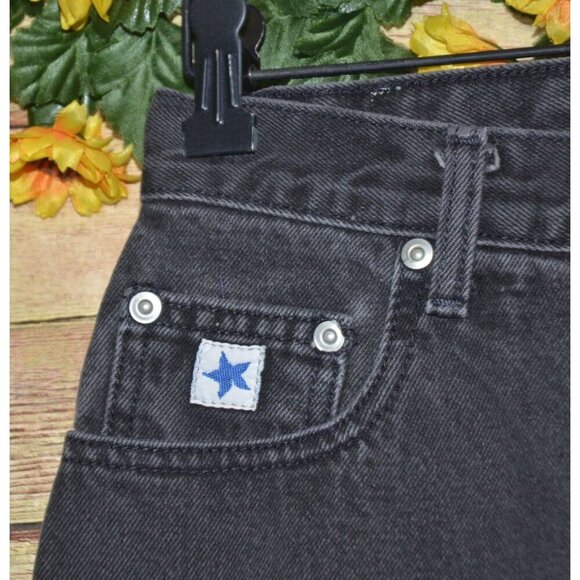 Vintage Rockies Slim Ladies Black Denim Straight Leg Jeans Size 28/7 Long Retro - Picture 3 of 10